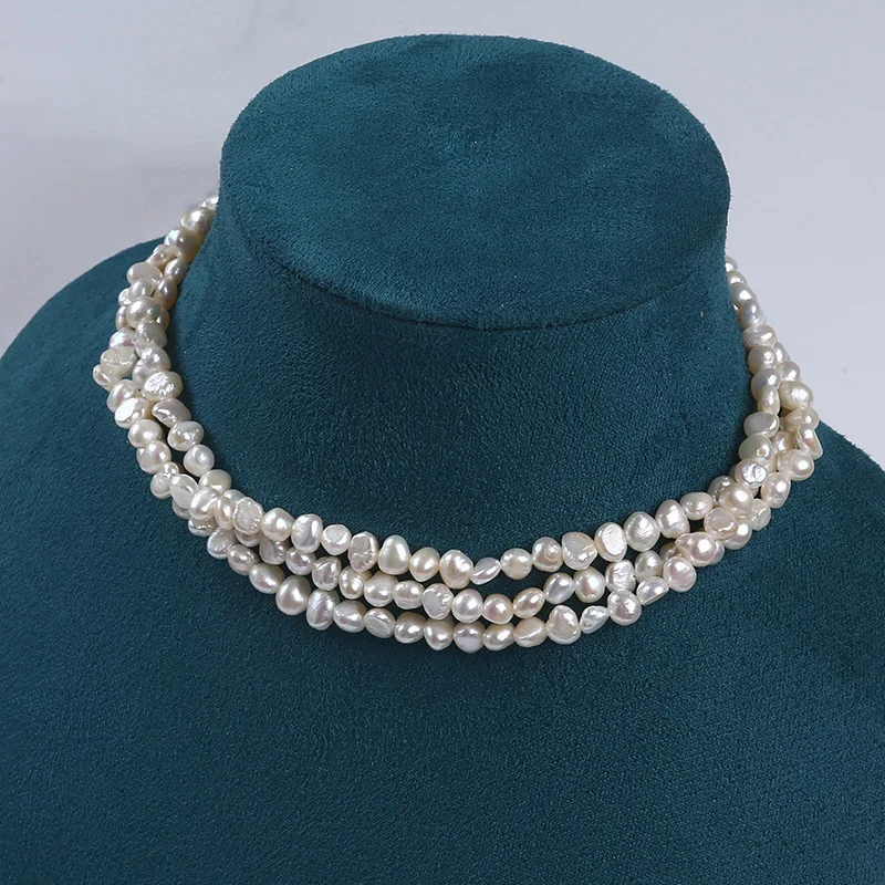 5-6mm Natural  Freshwater Baroque Pearl Necklace Fashion  Freshwater Pearl Jewelry