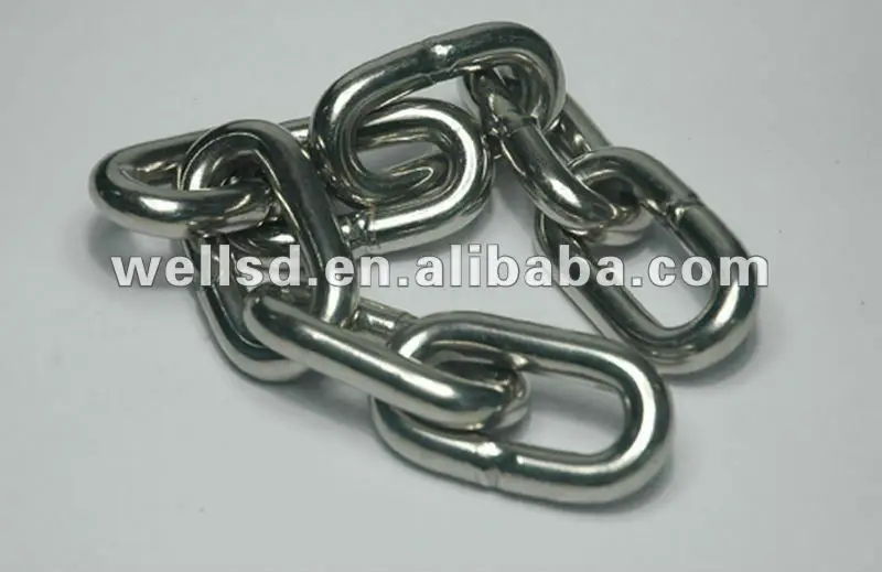 Thin iron link welded chains