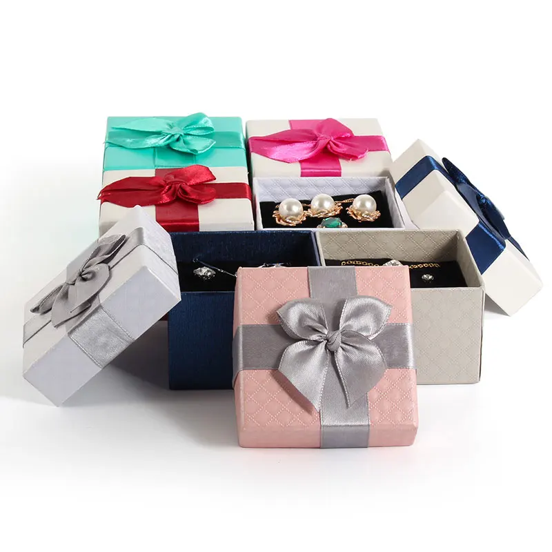 
Oem cute jewelry packaging storage ribbon paper wedding box gift 