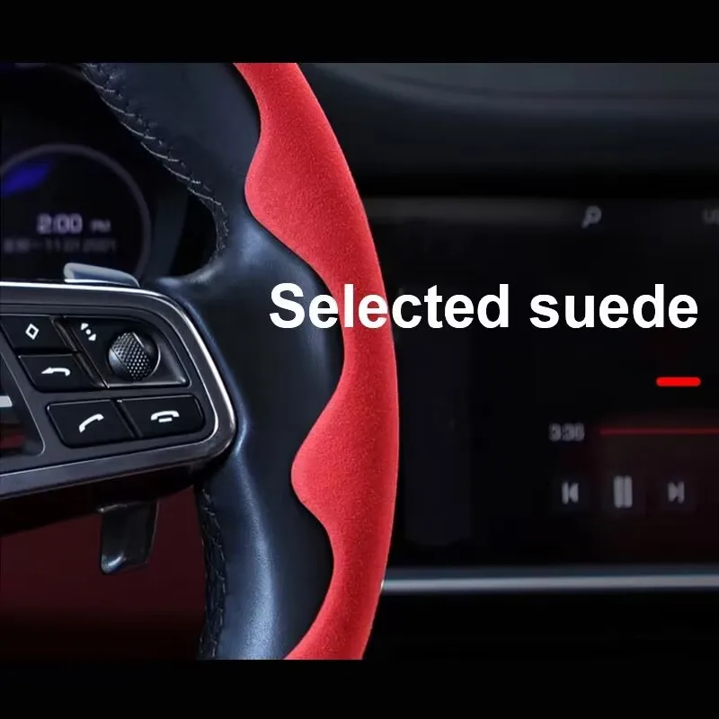 Universal Colorful suede material Car Steering Wheel Cover Anti-skid Durable Steering Wheel Accessories