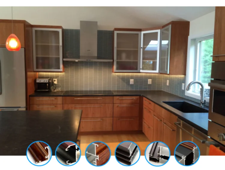 2023 Hot Sale Aluminum Kitchen Cabinet Profile Factory Directly Sales Aluminium Frame Profiles For Mauritius Ghana Market