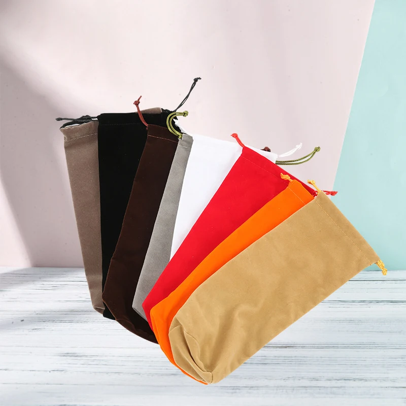 Custom Big Drawstring Gift Bag Wine Bottle Packaging Bags High Quality Black/red/gray Cylindrical Round Bottom Velvet Pouch