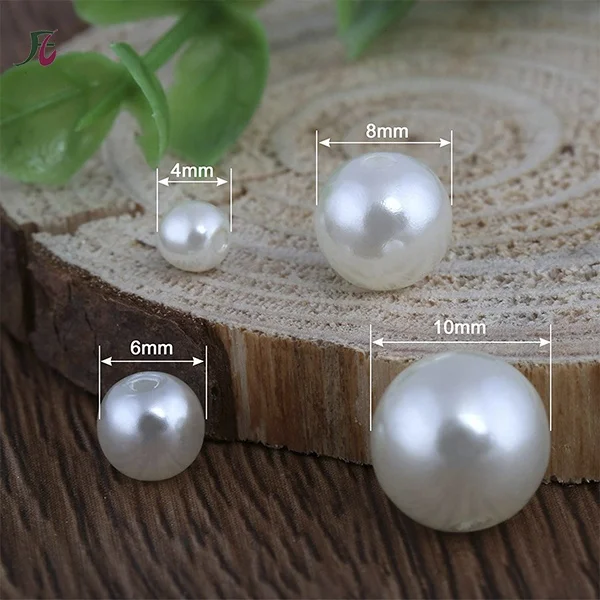 Wholesale  Acrylic ABS Pearl Beads Pure White Plastic Decoration Pearls In Bulk