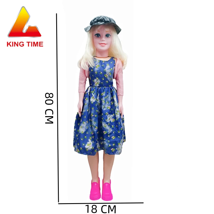 Popular Educational Toys Custom OEM Making Doll 31 inch Wear Blue Dress And Pink Coat Dolls For Girl Play House Toys