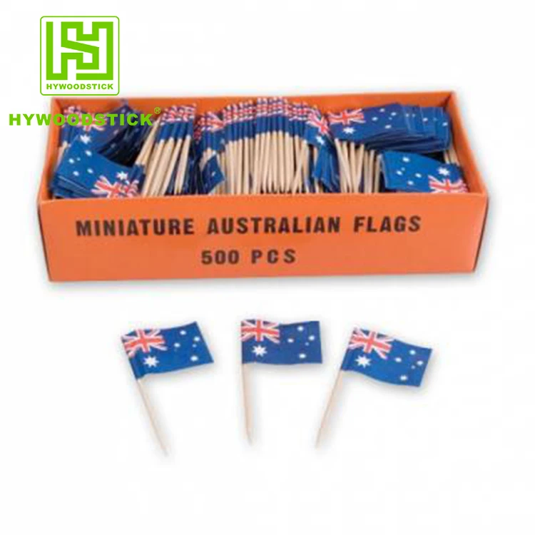 hot selling paper waxing wooden Israel Toothpick Flags with High quality for noodle