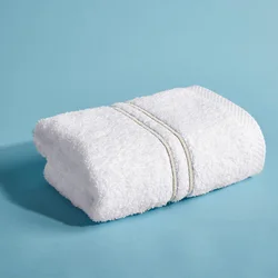 100% Cotton white Luxury embroidery 2 lines Hand Towel for 5 star hotel spa bathroom