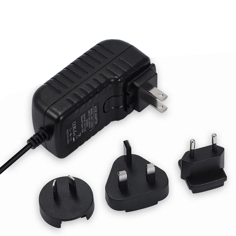 interchangeable plug ac dc adaptor 12v 1a 2a power adapter charger