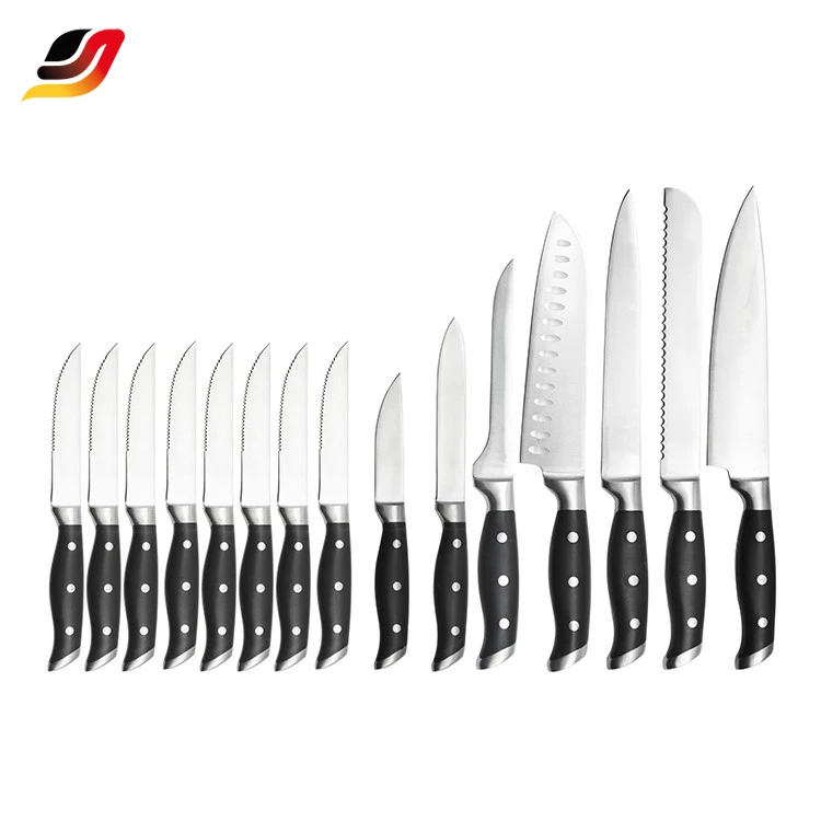 best seller kitchen knives set Stainless Steel 3Cr13 16 pcs Chef knife set with knife holder