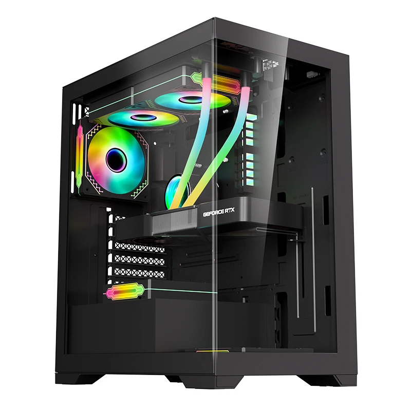 SNOWMAN Limited Edition PC Case Full Tower Computer Case EATX ATX MATX Mini ITX Tempered Glass Plate Black Desktop PC Case