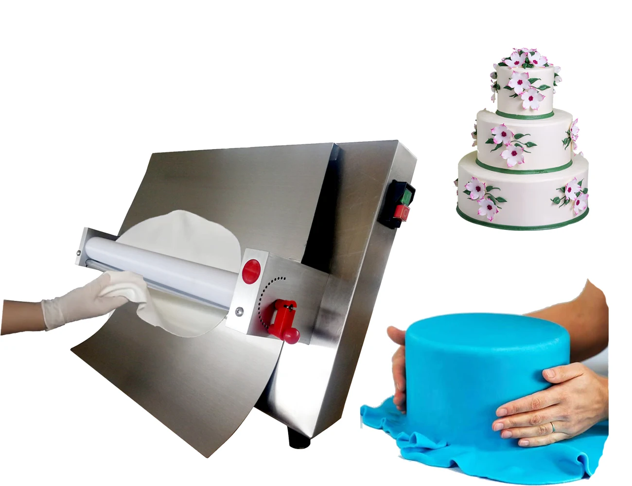 
Chef Prosentials Dr-3C Electric 5-18Inch Fondant Sheeter Pizza Dough Pressing Machine for Fast Evenly Rolling 