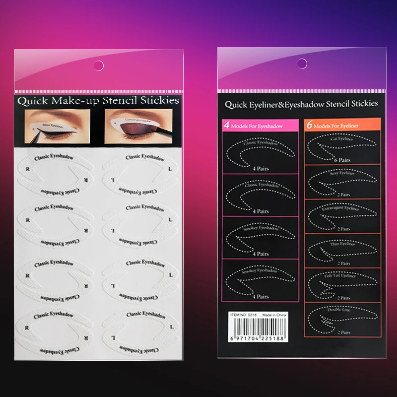 Easy makeup tool kit eyeshadow pads stencils eye shadow eyeliner shields Liint free eyeliner patches cat eyeliner stencil