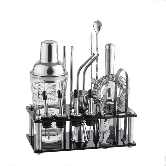 Hot Bar Shaker Set Products Bartender Kit Cocktail Shaker Set Stainless Bartender Tool Set