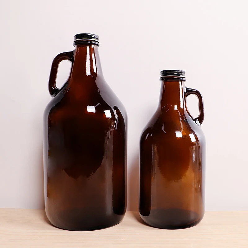 california brown 32oz 1 liter glass growler bottle with cap for beer