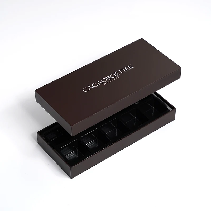 Custom Logo Premium Food Chocolates Packaging Box for 10 pcs bonbons Candy Sweet Gift Packing Chocolate Bar Paper Box