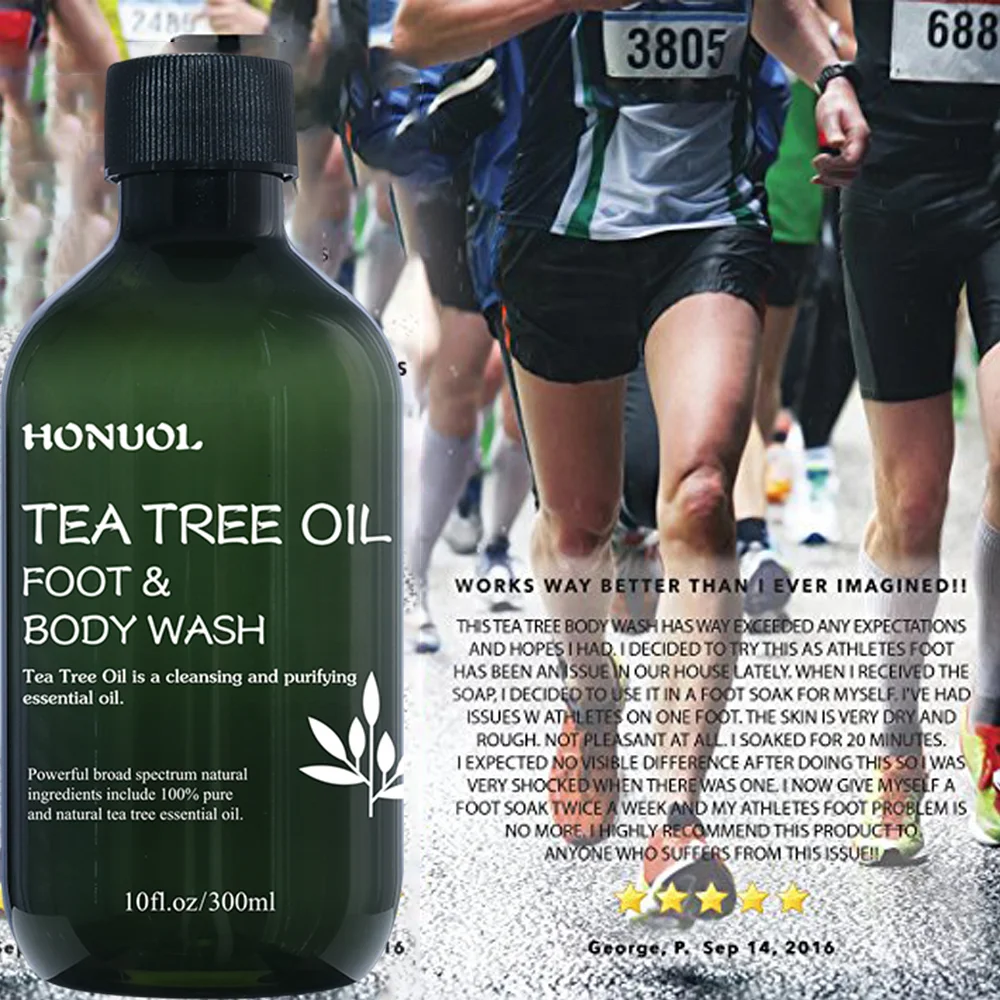 Private Label Custom Natural Tea Tree Oil Cleaning And Purifying Antifungal whitening Organic Foot And Body Wash