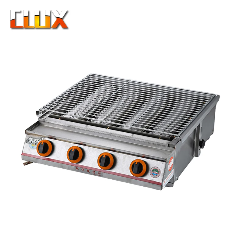 Commercial Table Top Infrared ceramic 4 burners BBQ Barbecue Gas Char Grill