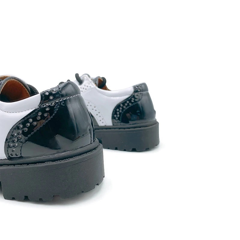 British Style Fit Kids Dress Shoes Wholesale Custom Patent Leather School Shoes for Girls Flat Boys Black Shoes for Students