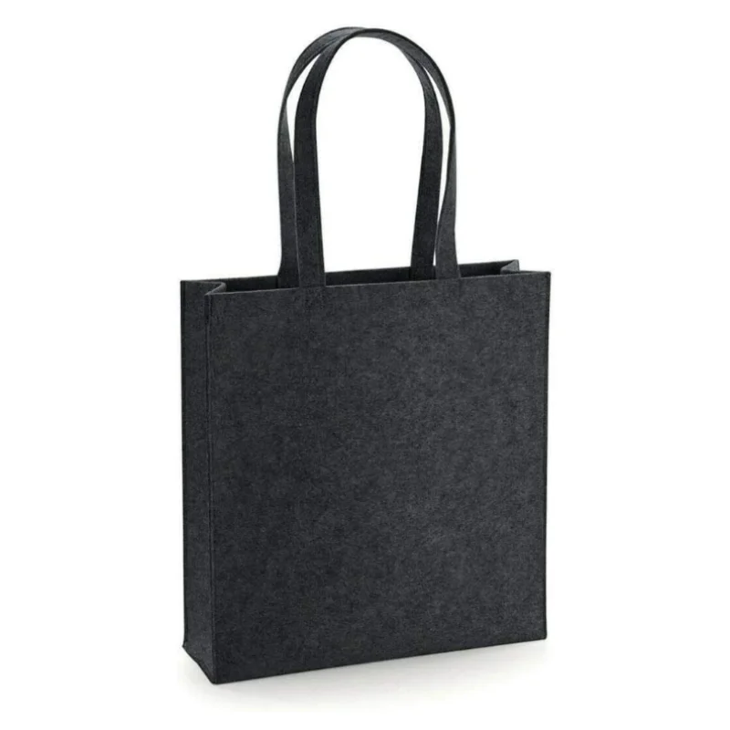Factory spot Shopping Shop Shoulder Straps Wear Handbag Adults Felt Shopper Tote Bag Grey