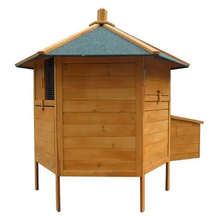 New Design 6-Corner Hen House With Egg Box Chicken Pavilion Wooden Chicken Coop
