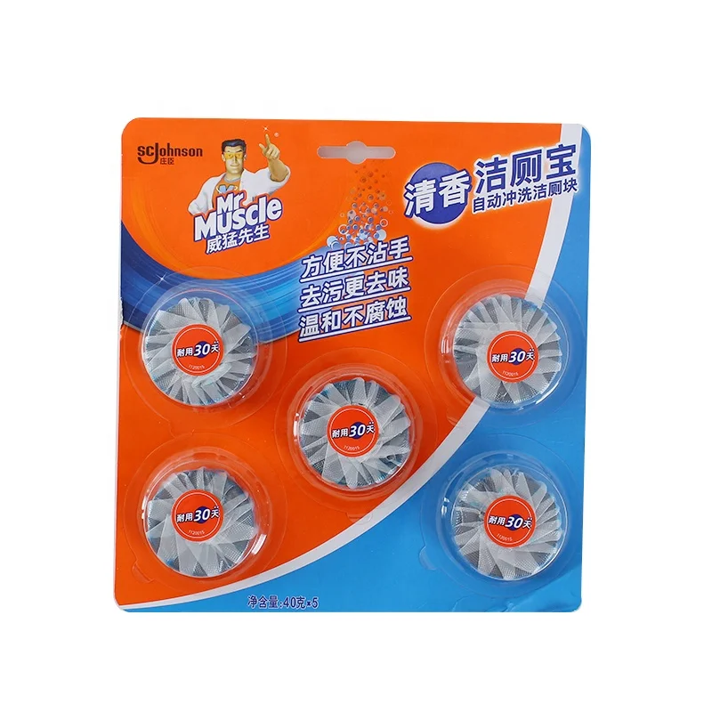 Mr Muscle Toilet bowl cleaner flush block high efficient slow release formula cleaning toilet tablet