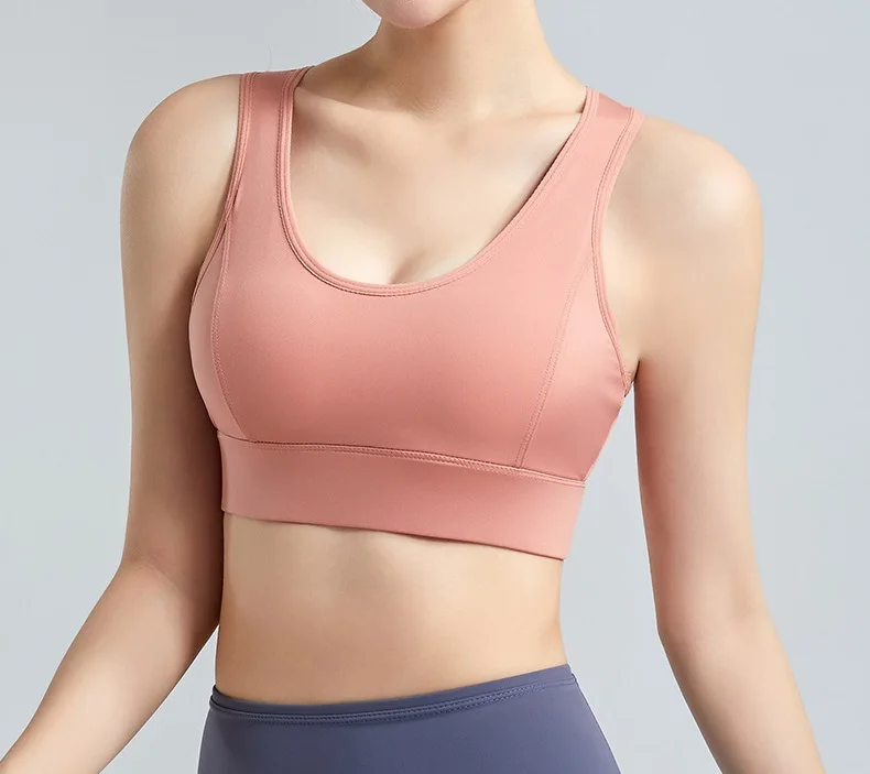 Plus Size Women Sports Underwear Jogging Shockproof Push-up Yoga Beauty Vest Steel Less Ring Bra