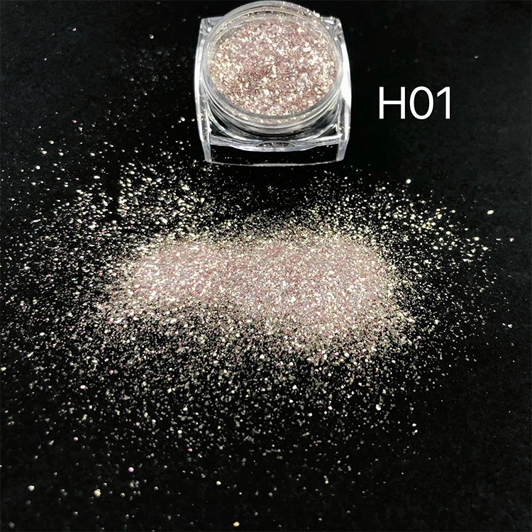 HNDO Wholesale Glitter Rose Golden Silver Sequins Reflective Opal Powder Nails Glitter Pigments