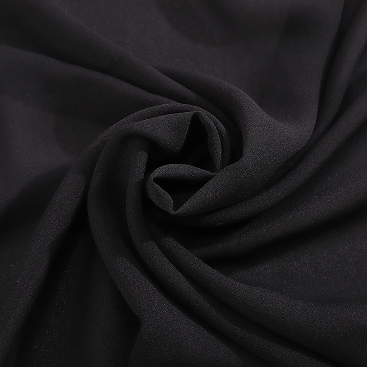 
 Мягкая на ощупь 16 момме черная 100% Шелковая крепированная шелковая ткань  