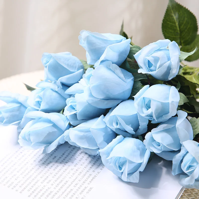 Flower artificial rose bouquet flores artificiales roses flowers artificial Decorative Fake latex real touch artificial rose