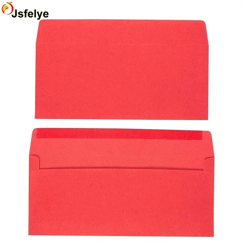 #10 Red Business Value Pack Gummed Seal Square Flap Heavy Weighted Paper Envelope for Birthday Christmas Cards Standard Size Let