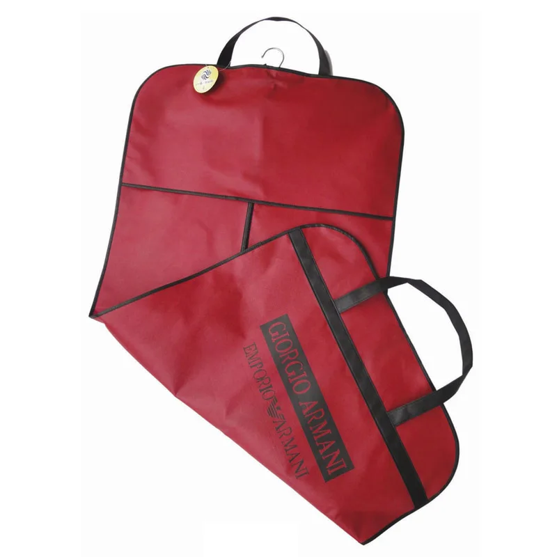 Canvas Genuine Leather Trim Men Suit Cover Carry On Travel Garment Bag