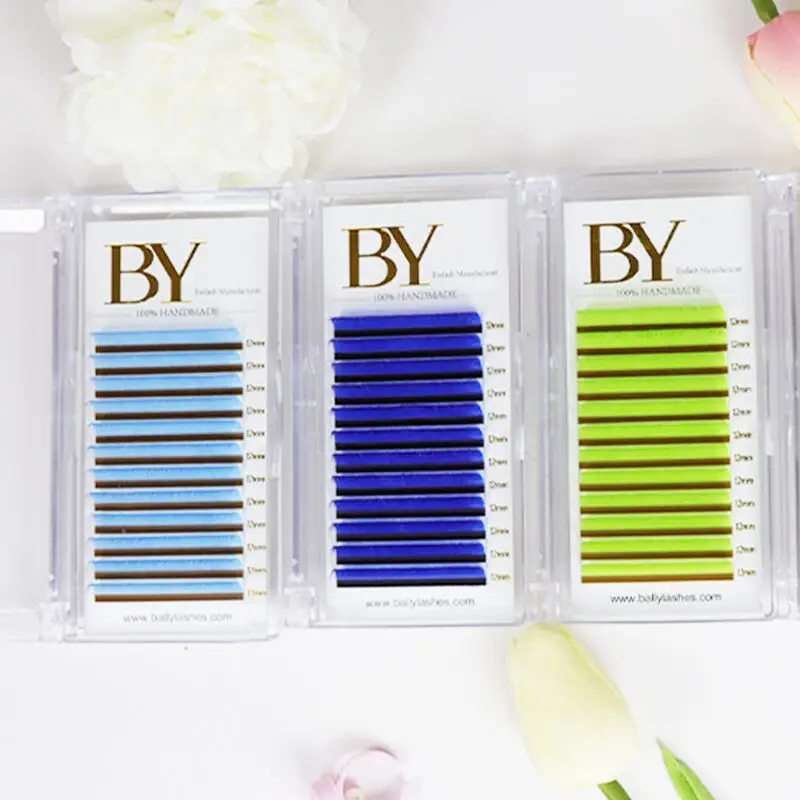 Bally Colour Lash Extension Red Purple Blue Pink White Brown Color False Individual Eyelash Extension Silk Russian Volume Lashes