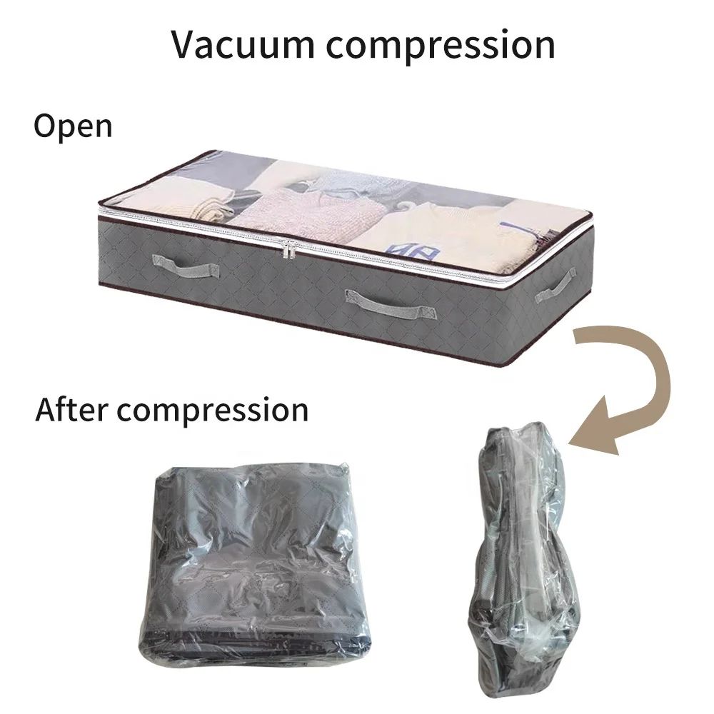 Foldable Sturdy Zippers Large Capacity Clothes Bag Blankets Under Bed Storage