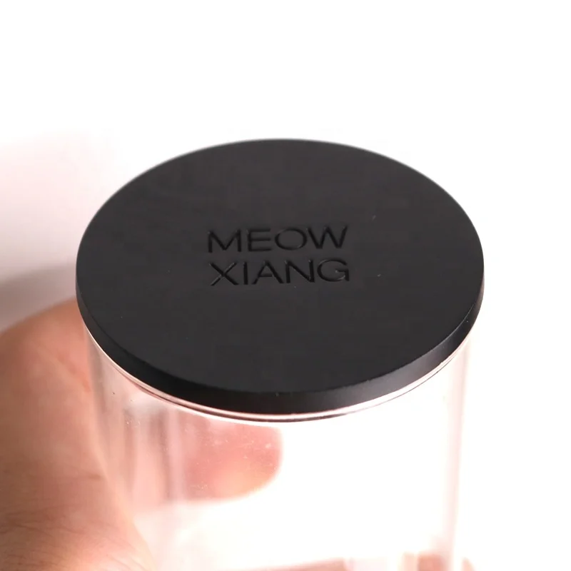 Пользовательская гравировка логотипа Круглая Форма цинковый сплав распыление краски матовая черная банка крышка свечи Крышка для свечи стеклянная банка