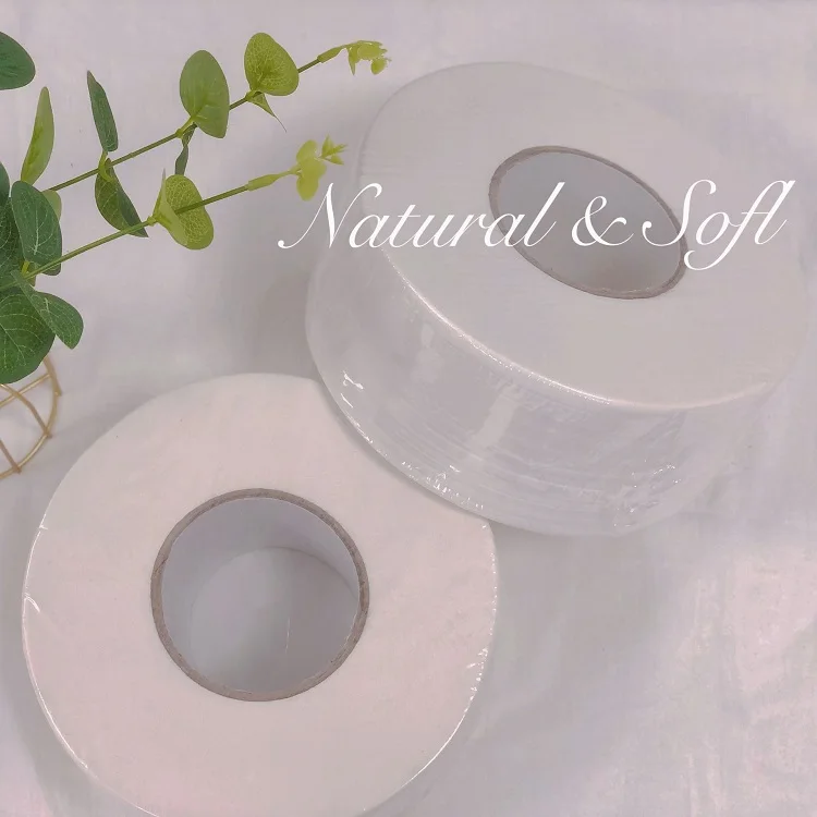 Commercial Wood Pulp White Jumbo Roll Toilet Tissue Paper Bulk Big Rolls With Core For Hotel