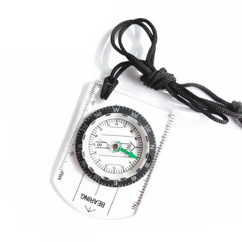 Outdoor Plexiglass Map Scale Luminous Directional Multifunctional Ruler(cm/inch) Compass Camping Gear Hiking Accessories