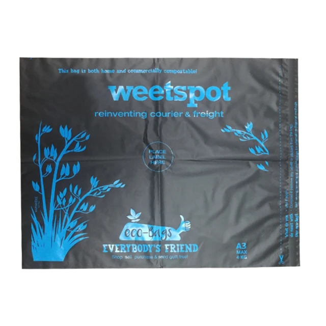 custom printed corn starch made biodegradable eco friendly plastic mailing courier bags with logo