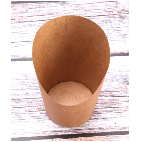 Easy To Use Disposable Hot Barbecue Chips And Nuggets Cup Water and Oil Proof French Fries Kraft Paper Cups
