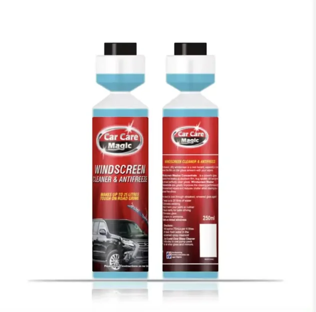 WINDSCREEN CLEANER & ANTI-FREEZE ammonia-free incorporates a rain repellent agent gentle glass cleaning and removal of stains