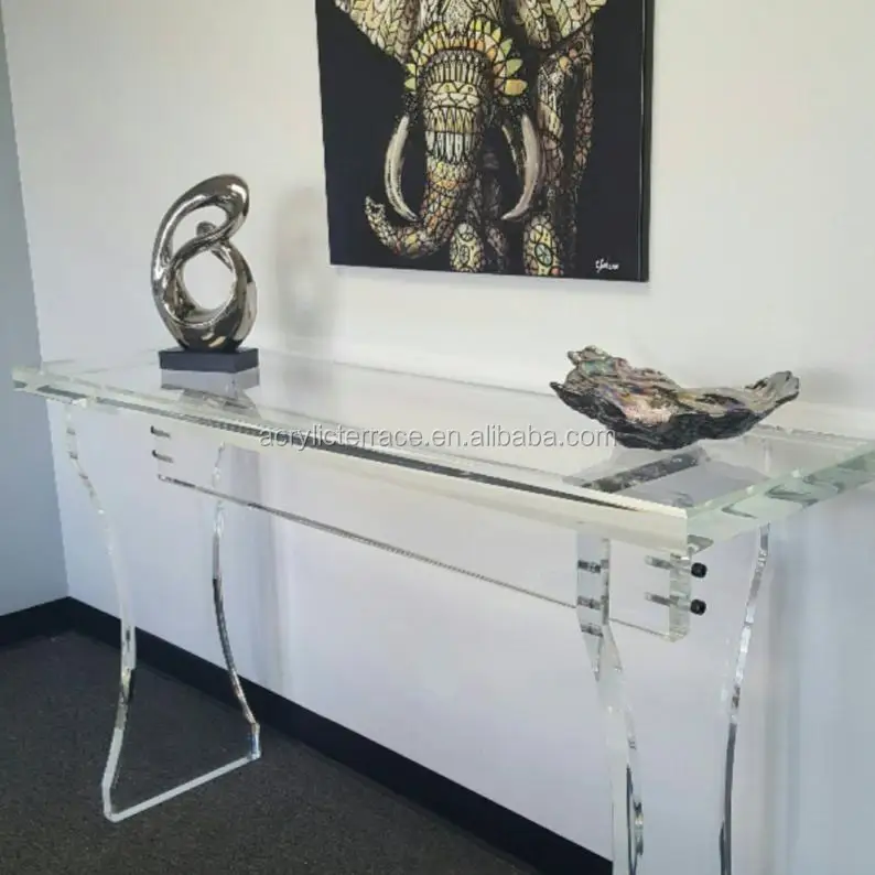 Acrylic console tables/Lucite perspex corner tables/hall ways console