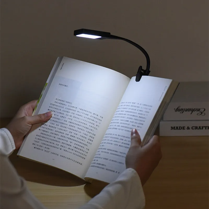 Book Light, USB Rechargeable Reading Light Reading Lamp with 3 Eye-Care Adjustable Brightness Modes, Flexible Clip on Book Light