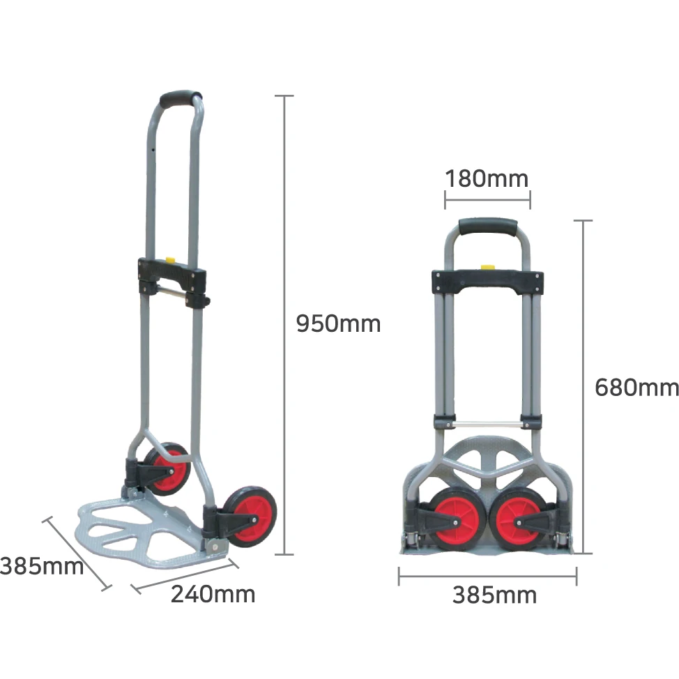 Portable Pull rod luggage cart folding buy food shopping trailer mute handling trolley