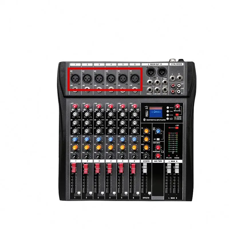 High Quality Five Band Effect Level Monitor Audio Mixer And Recorder
