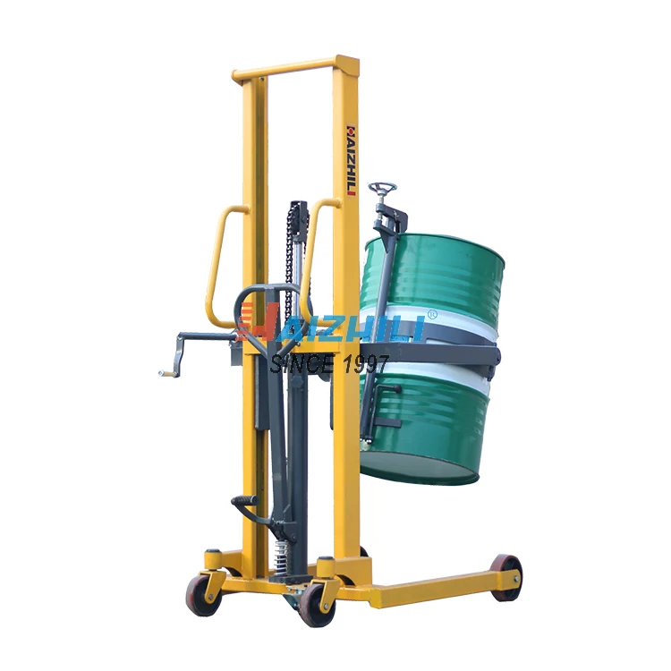 Hydraulic Manual Stacker Truck Hand Equipment Electric Oil Drum Lifter