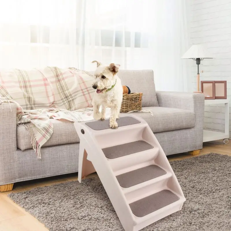 Non-skid Pet Furniture Durable Folding Dog Stairs Dog Steps for High Beds Plastic Pet Dog Stairs