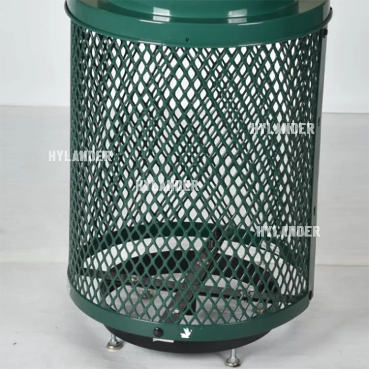 Waste bin outdoor metal mesh big unique trash can