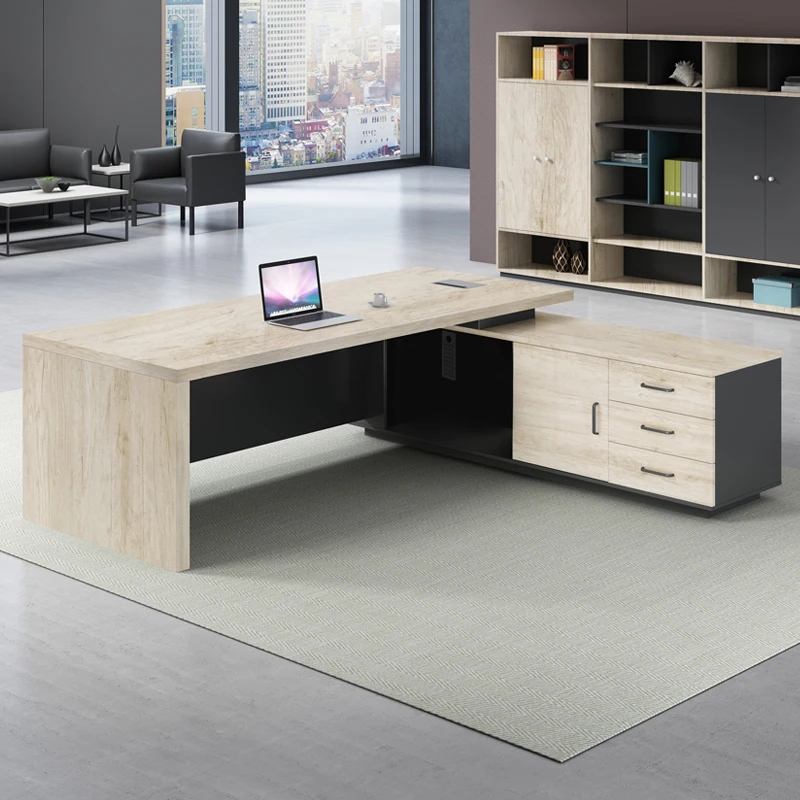 china commercial office desk wood boss table and cabinet computer table desk home office ceo office desk set