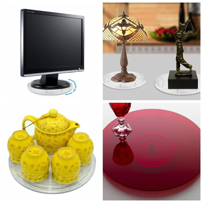 Plastic manual turntable  high load glasses rotating display stand accessories acrylic turntable
