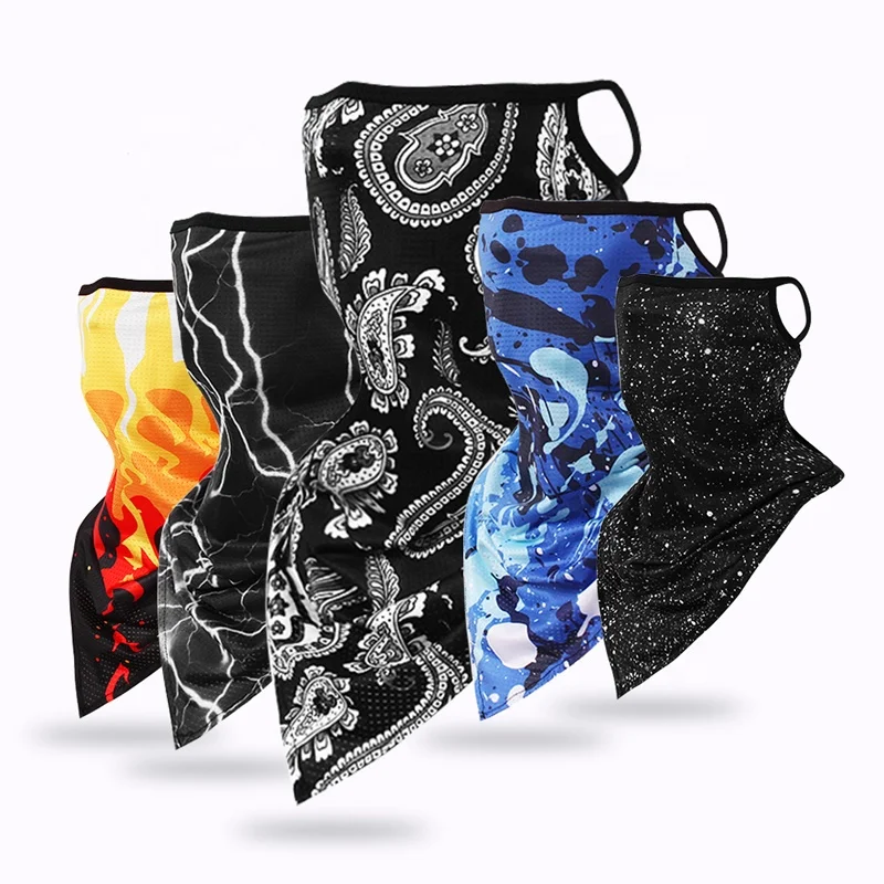 Nibao ear loop face mask bandana digital print wholesale custom bandana multifunction neck gaiter bandana buffs