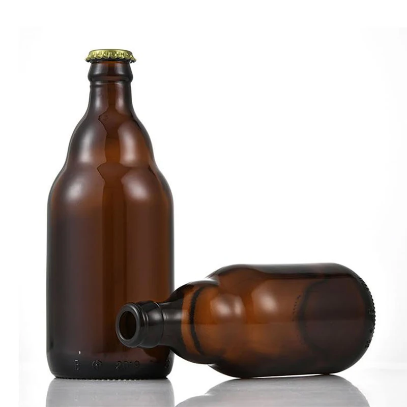 OSHOW Wholesale 250ml 330ml 500ml 650ml 1000ml Amber glass beer bottle beverage bottle