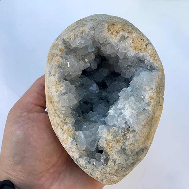 
Natural Blue Kyanite Quartz Stone Geode Rough Celestite Crystal Geode For Decoration 